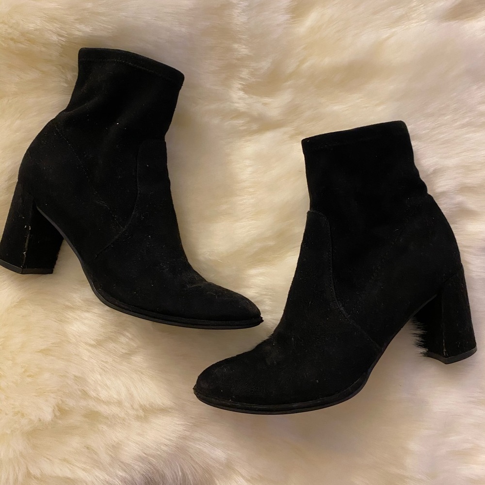 Marc Fisher Ankle Microsuede Booties Black 5.5